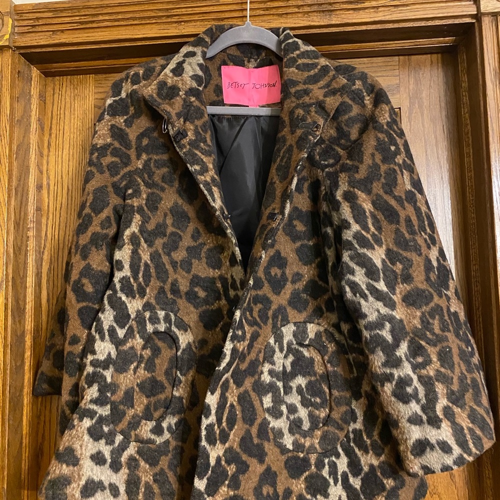 Betsey Johnson Leopard Jacket Coat